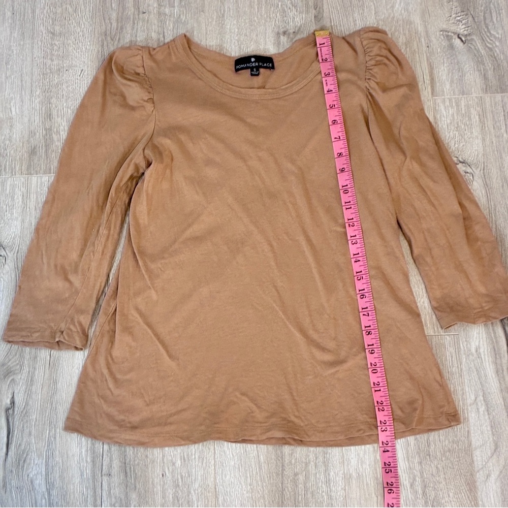 Tuckernuck Pomander Place Tan Vesty Puff Sleeve Top Small - Picture 11 of 13